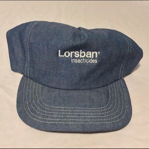 Vintage Lorsban Insecticide Denim Snapback Hat USA